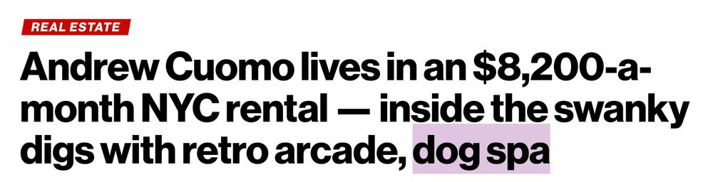 "Andrew Cuomo lives in an $8,200-a-month NYC rental -- inside the swanky digs with retro arcade, dog spa"