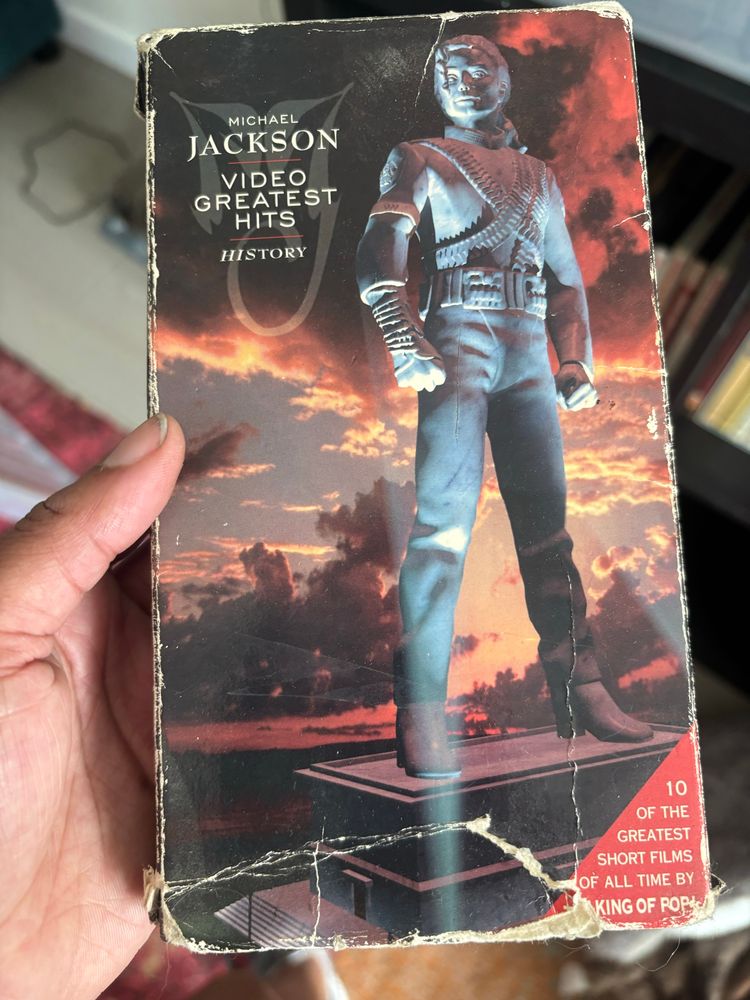 A VHS copy of MICHAEL JACKSON’S HISTORY: VIDEO GREATEST HITS.