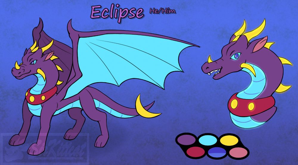 Purple dragon refsheet.