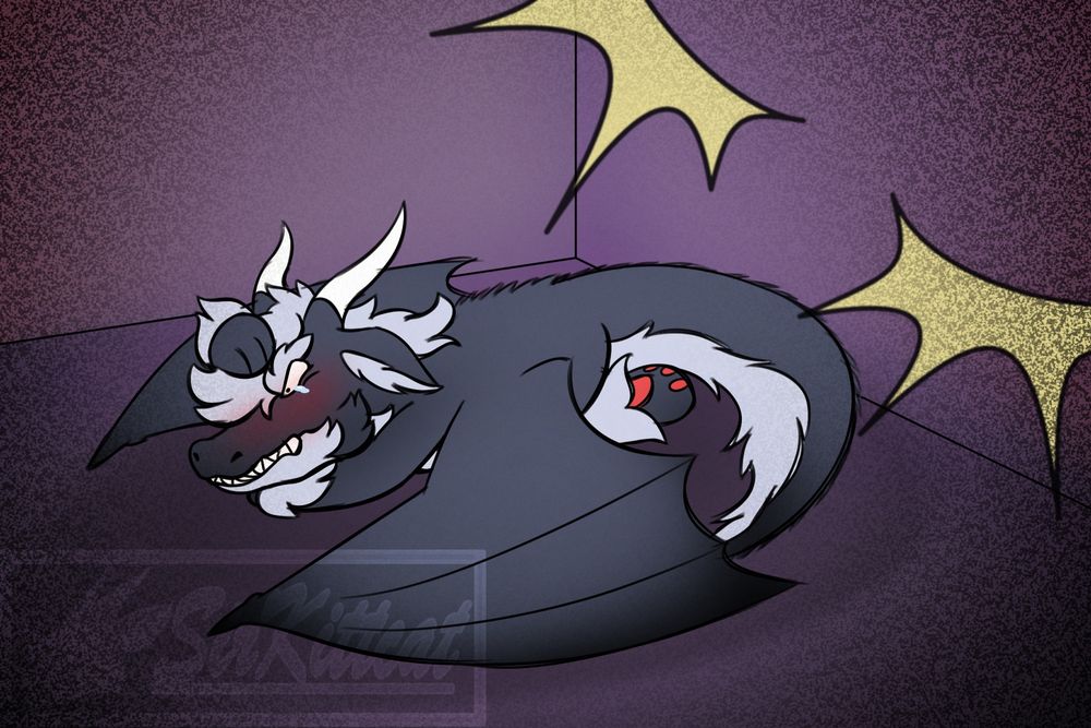 fluffy dragon being overwhelmed by noise