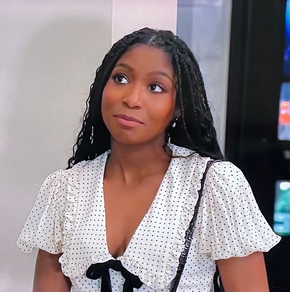 Trina Robinson looking beautiful in a polka dot dress 