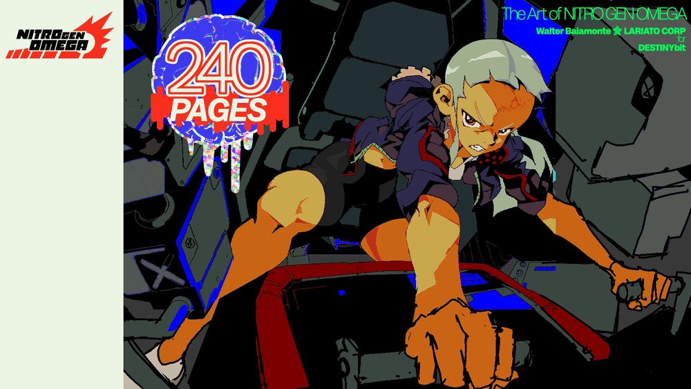 The cover of the NITRO GEN OMEGA Artbook (240 pages). 