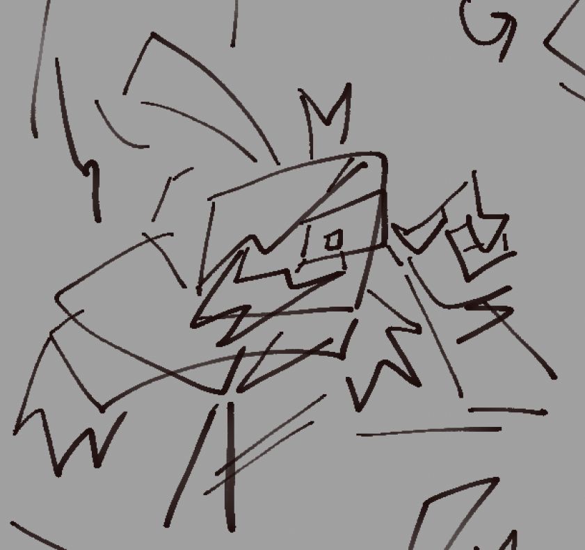 a doodle of my regretevator oc debug