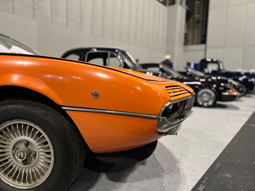 An orange Alfa Romeo Montreal