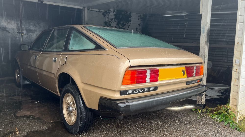 A Rover SD1 V8-S in Midas Gold with gold alloy wheels.