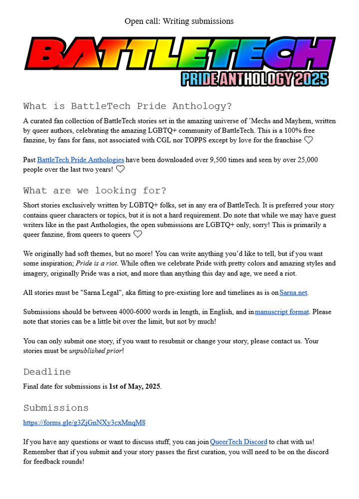 A screenshot of the submission guideline page found behind the link in the post