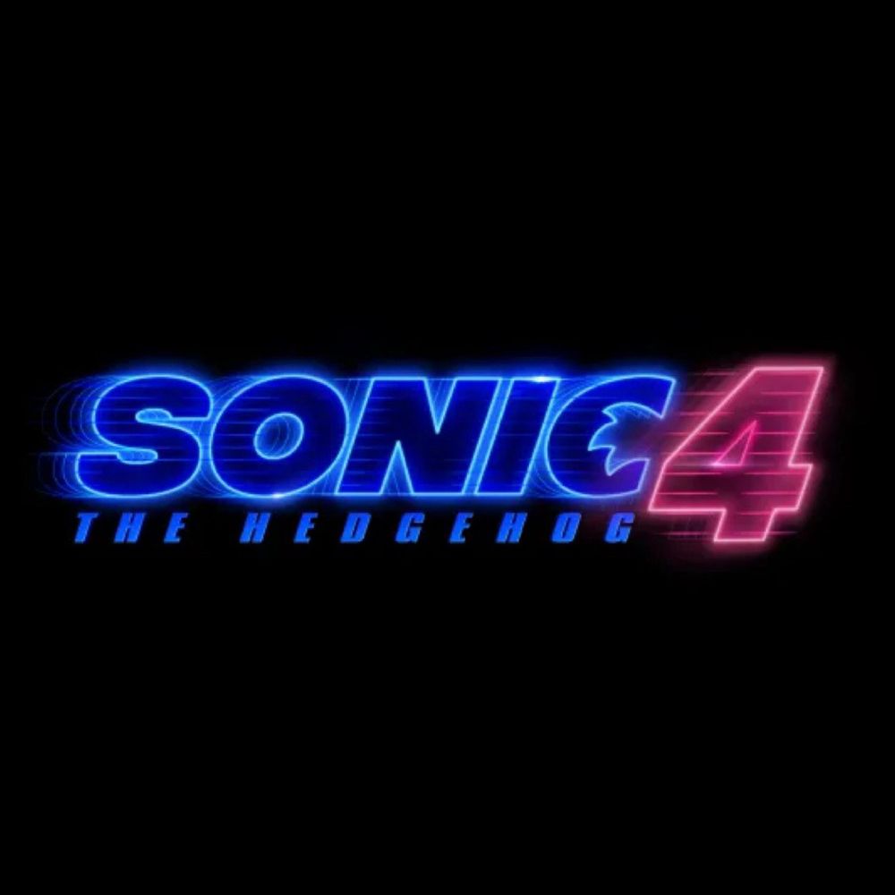 Sonic the Hedgehog 4 movie logo. The number “4” is colored pink, hinting at the next character to be introduced.