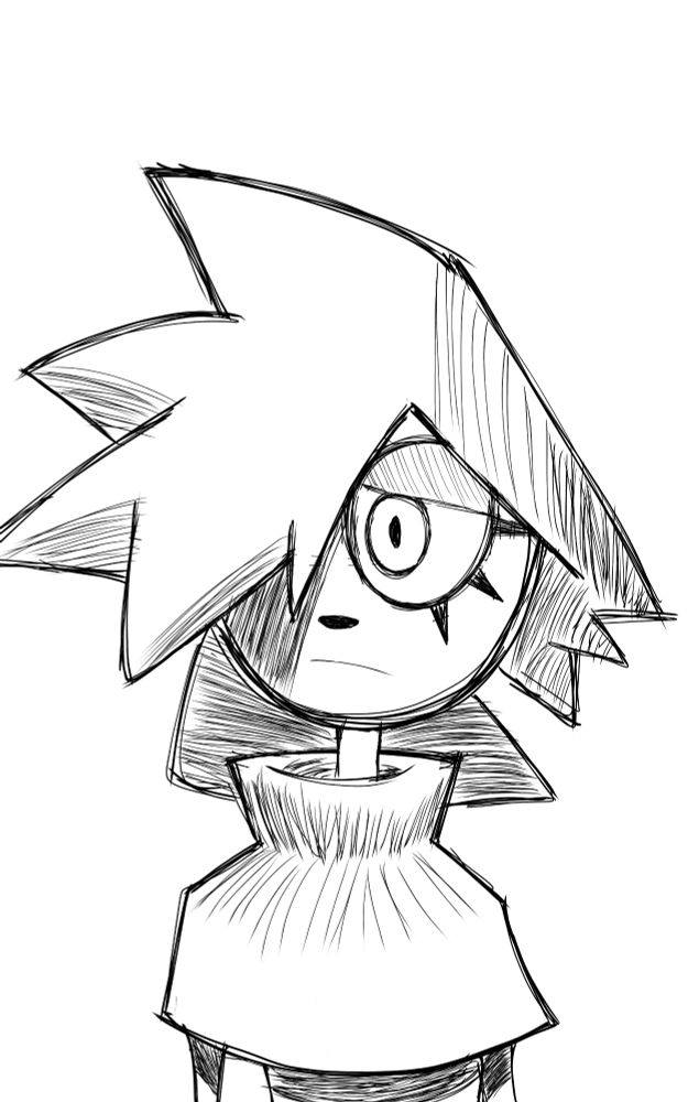 A drawing of the character nia from the YouTube channel "I can't sleep"