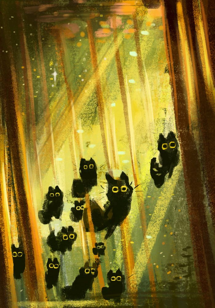 black void mercat staring at the viewer underwater