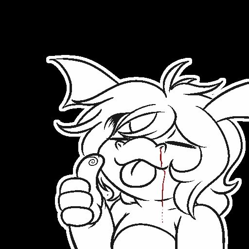 Old drawing of my dragon oc, Tailisup, giving a thumbs up with a horny nosebleed. 