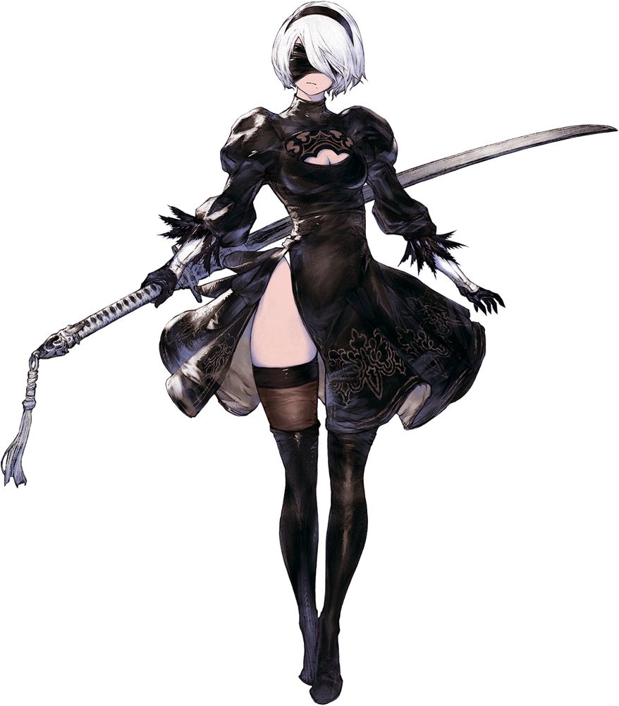 Illustration of 2B from Nier Automata