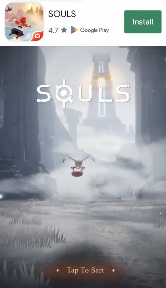 A screenshot of a video game ad for "Souls". The only other text is at the bottom, which reads "Tap To Sart"