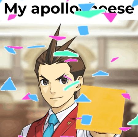 a cartoon of a man holding a piece of paper that says my apollo