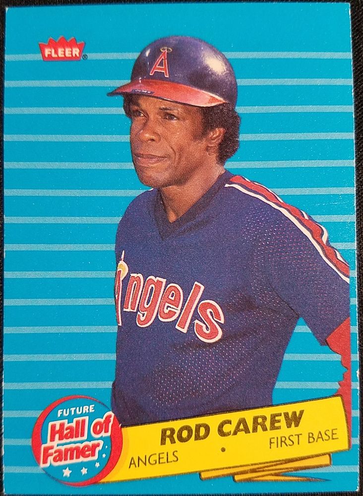 a 1986 Fleer Future Hall of Famer insert card of Rod Carew
Fleer was right