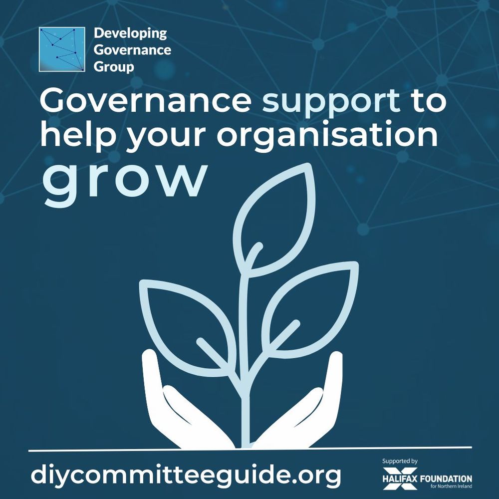 Graphic that reads 'Governance support to help your organisation grow'.