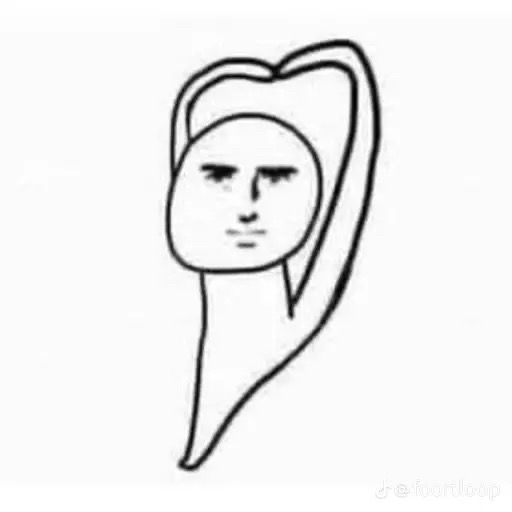 A character using their arm and leg to make a heart.