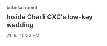 "Inside Charli CXC's low-key wedding"