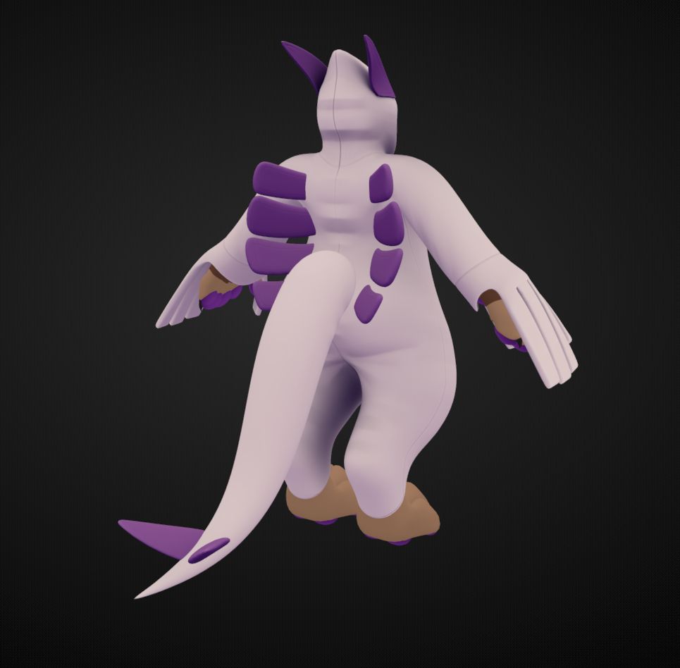 Bear character in Lugia onesie