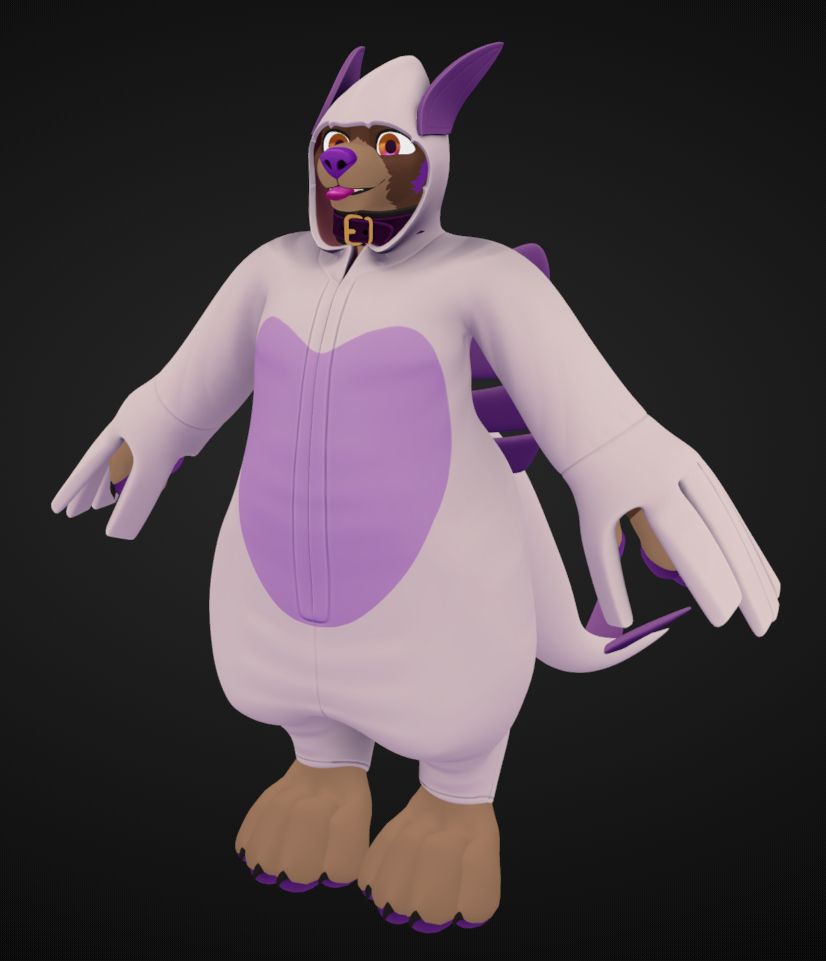 Bear character in Lugia onesie