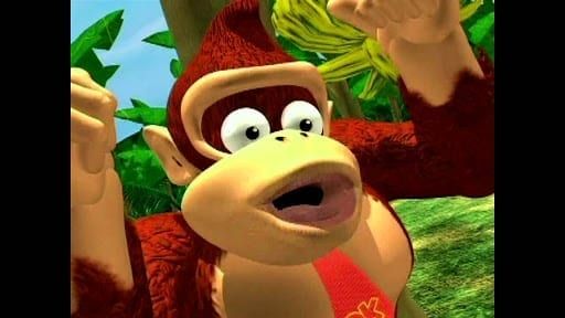 Donkey Kong from the weird 90s show looking excited.
