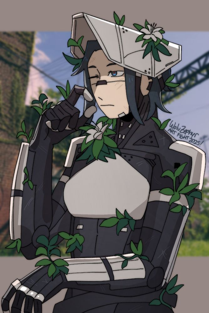 An Art Fight attack for the user fischlich. An ARAR unit overgrown with leaves.
