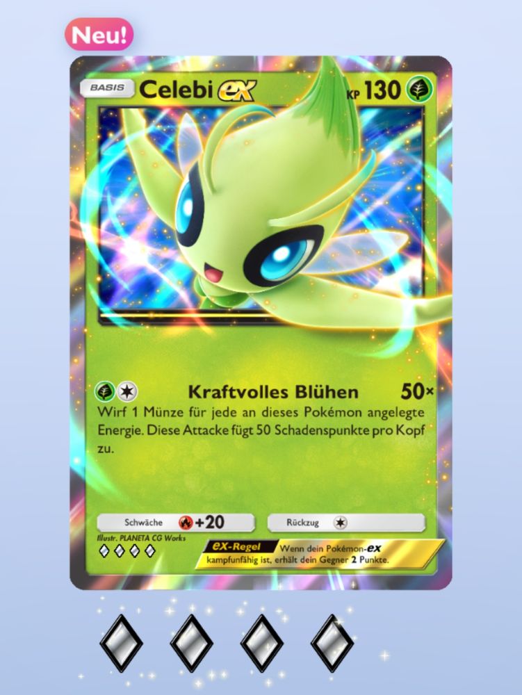 Pokémonkarte Celebi EX.

