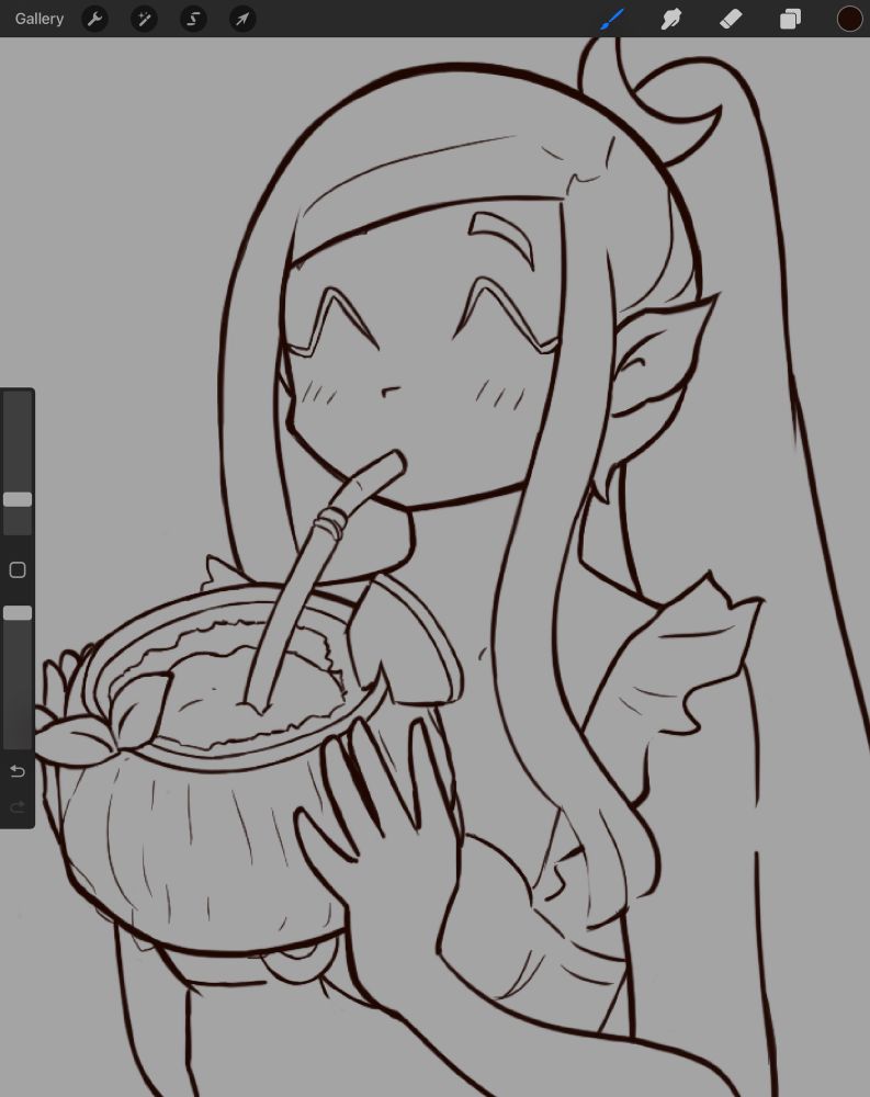 Wip art of Gloria at the beach