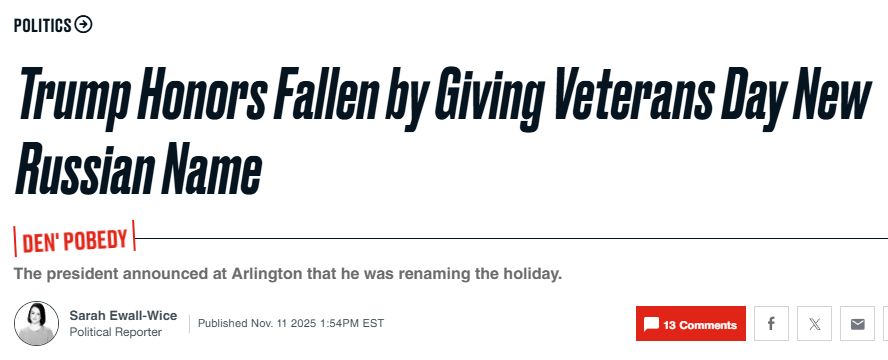 Trump Honors Fallen by Giving Veterans Day New Russian Name