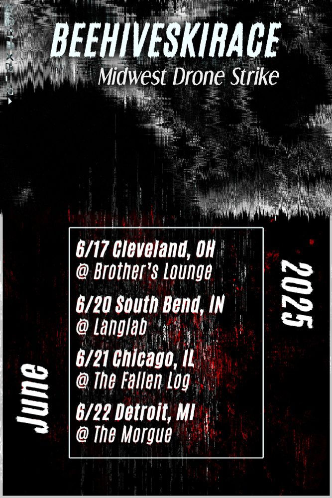 bee hive ski race tour poster for june 2025 dates. Cleveland 6/17 - South bend 6/20 - Chicago 6/21 - Detroit 6/22