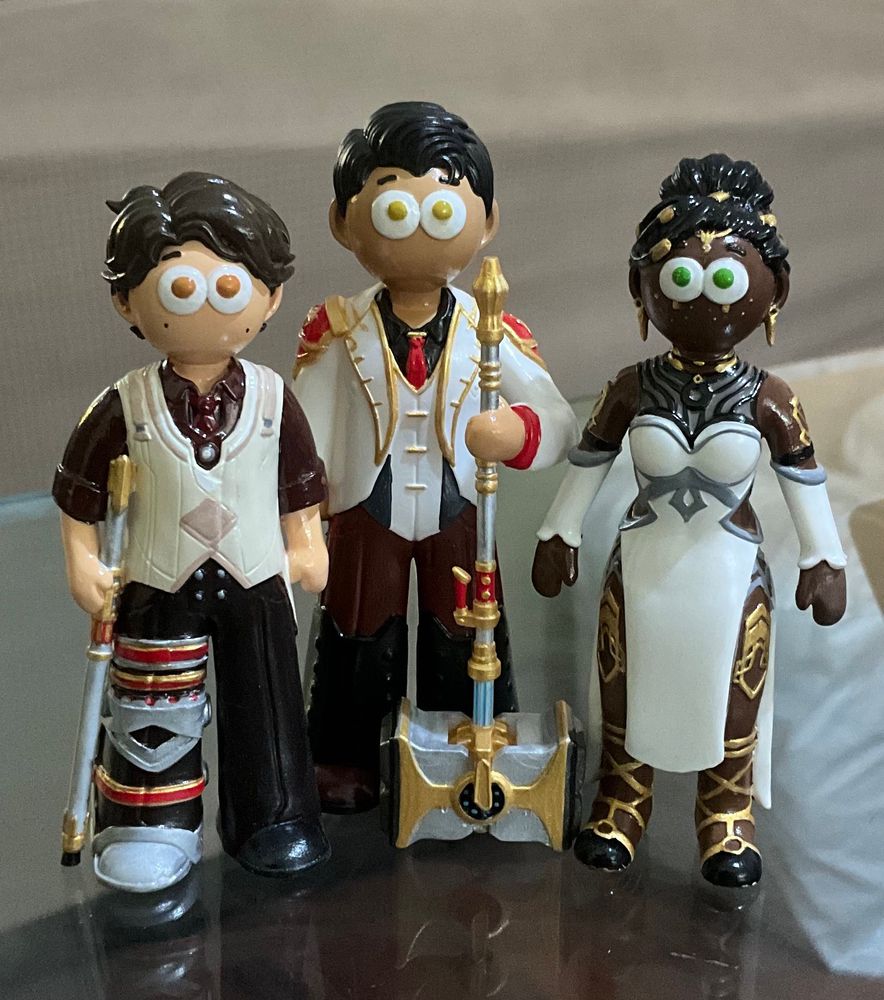 8cm 3D figurines inspired by Arcane characters Viktor, Jayce and Mel.