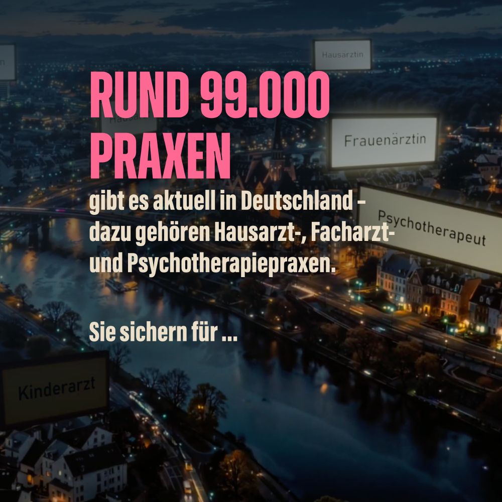 Rund 99.000 Praxen gibt es aktuell in Deutschland - dazu gehören Hausarzt-, Facharzt- und Psychotherapiepraxen.
Sie sichern für ...