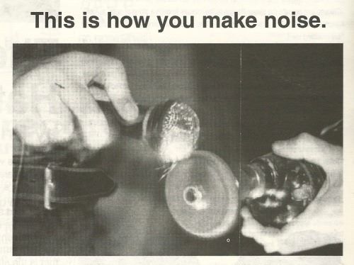 A photo of a person grinding a microphone with a powertool

"This is how you make noise."