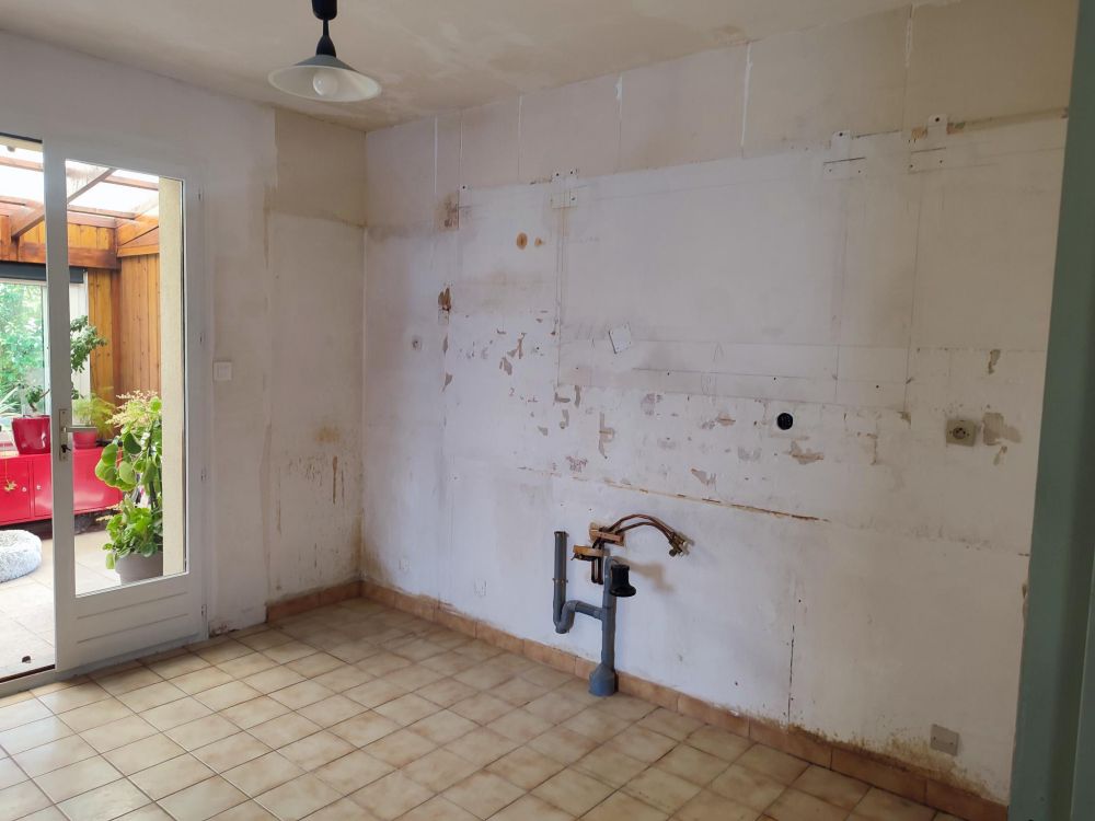 Photo de la cuisine démontée 