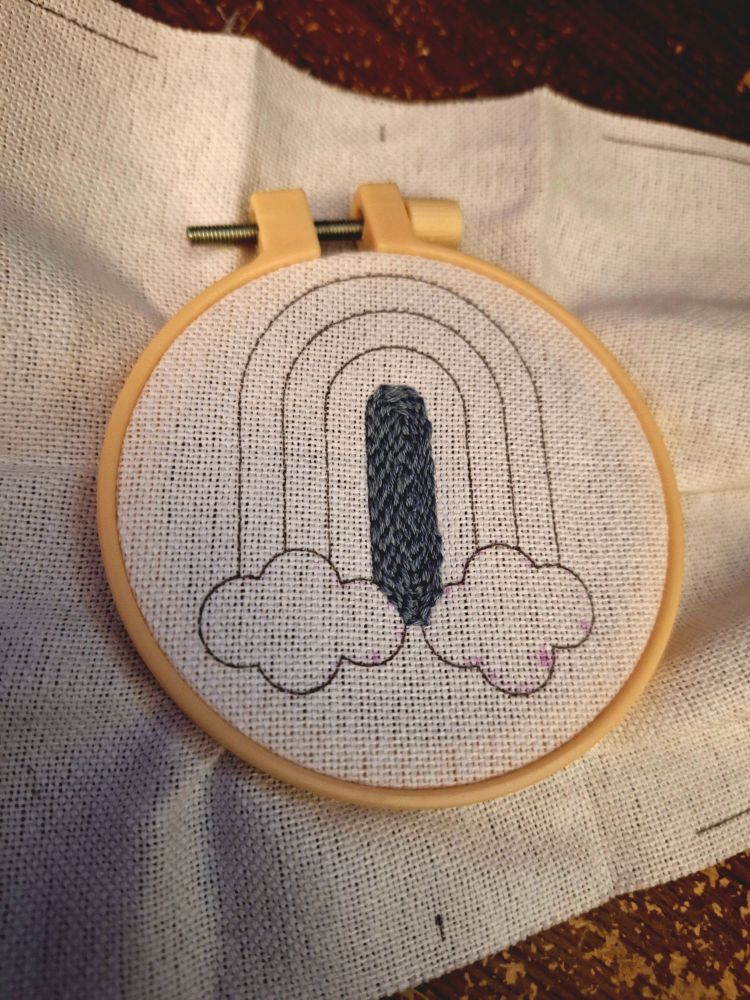 Work in progress pic of a rainbow design