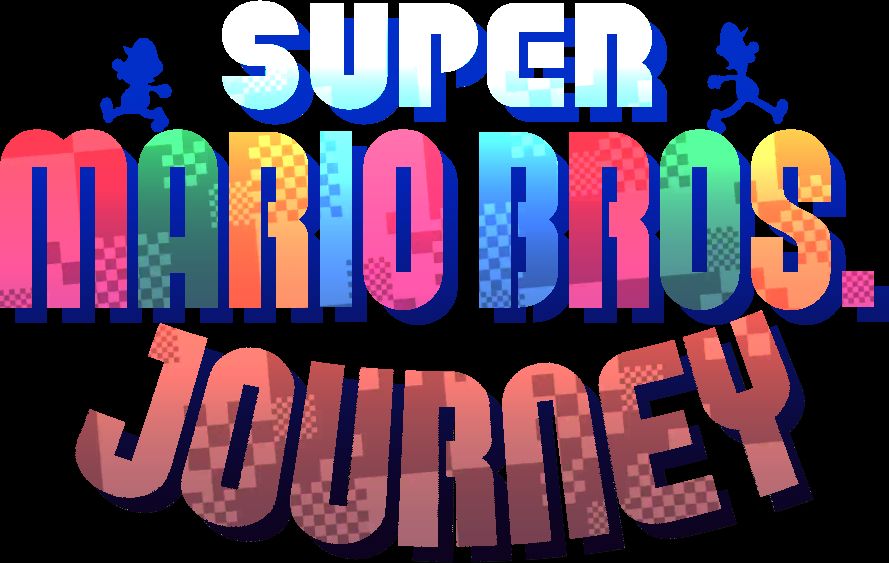 Uma logo feita para um jogo feito por fã chamado "Super Mario Bros. Journey". A logo possuí letras brancas no "Super", junto com duas silhuetas azuladas do Mario e Luigi andando em direções opostas. Além disso, as letras coloridas formam as palavras "Mario" e "Bros."m, além das letras em marrom curvadas com a palavra "Journey".