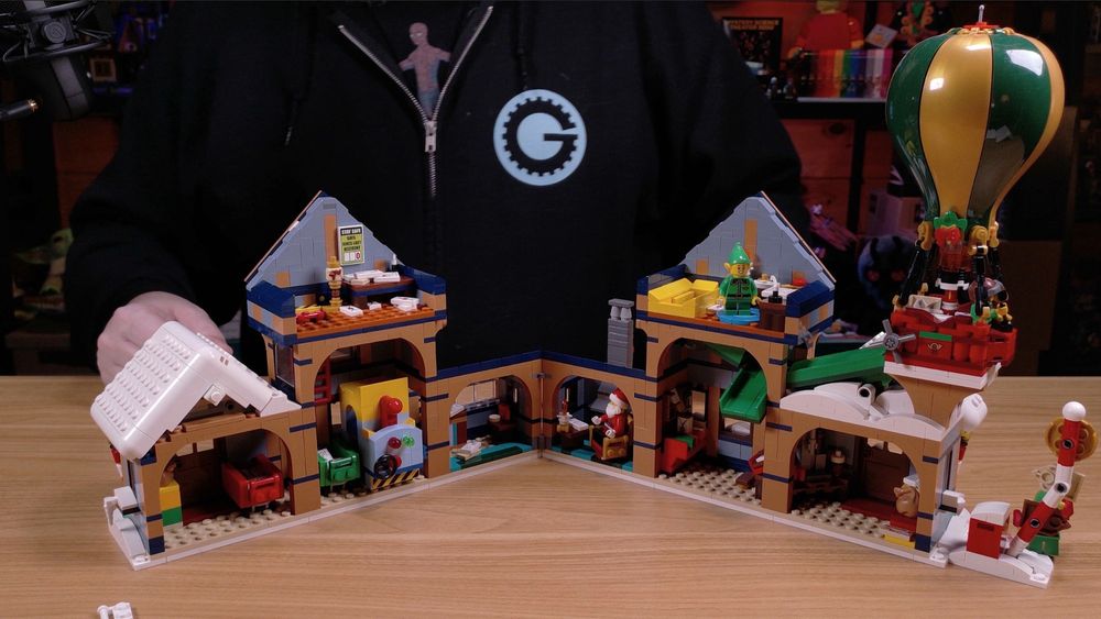 The inside of my 2x upgrade of Santa's Post Office set 10339