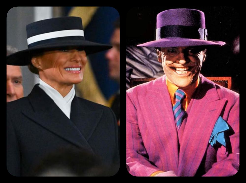 Two people wearing very similar outfits. 