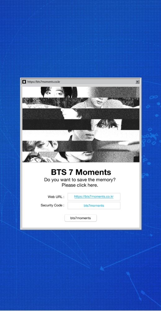 BTS 7 Moments web page.