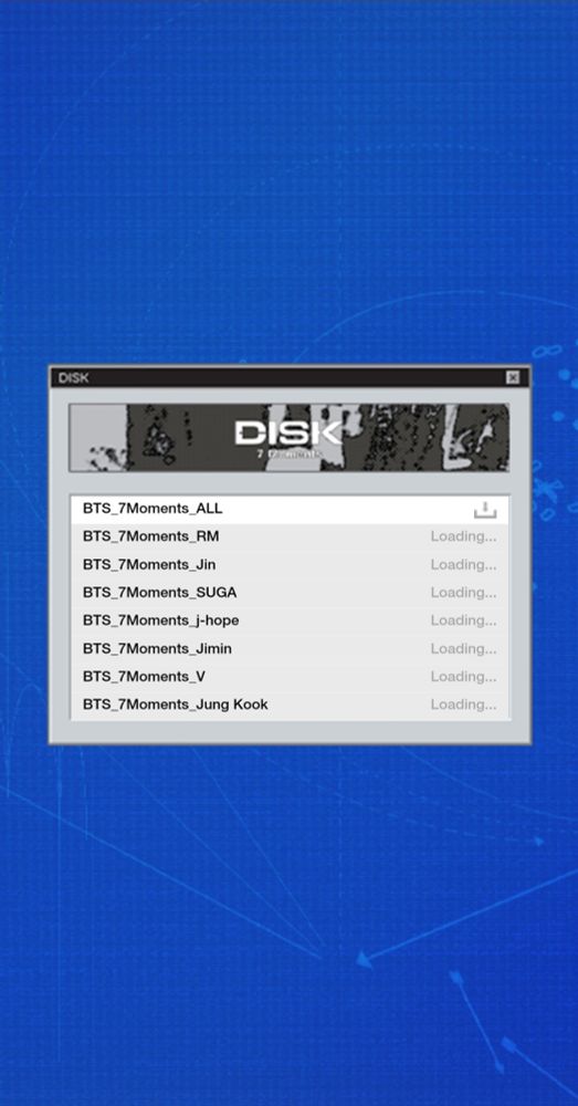 BTS 7 Moments Webpage.