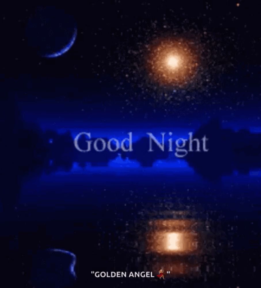 a picture of a night sky with the words good night