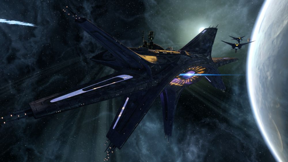 A large, automated juggernaut starship from Star Trek Online designed as an information gathering vessel by V'Ger (pronounced Vee-jer) (the main entity in Star Trek: The Motion Picture) or it's Mirror Universe Counterpart, The Other/C'Qer (pronounced See-ker).