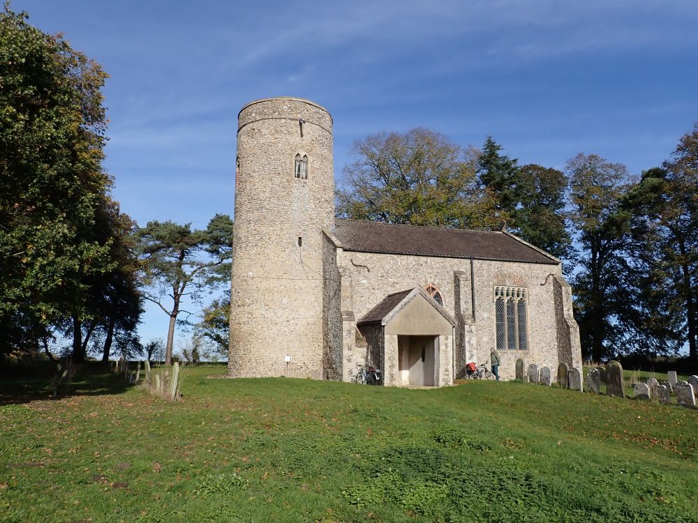 All Saints, Runhall.

http://www.norfolkchurches.co.uk/runhall/runhall.htm