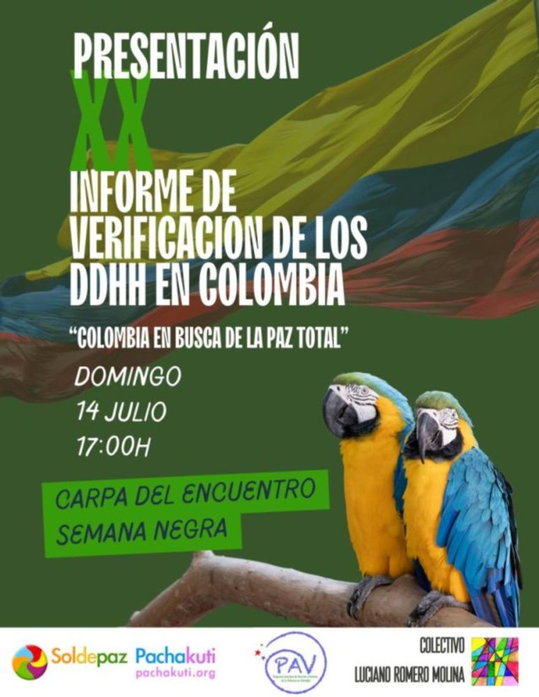 Presentación del XX Informe de Verificación de los Derechos Humanos en Colombia.