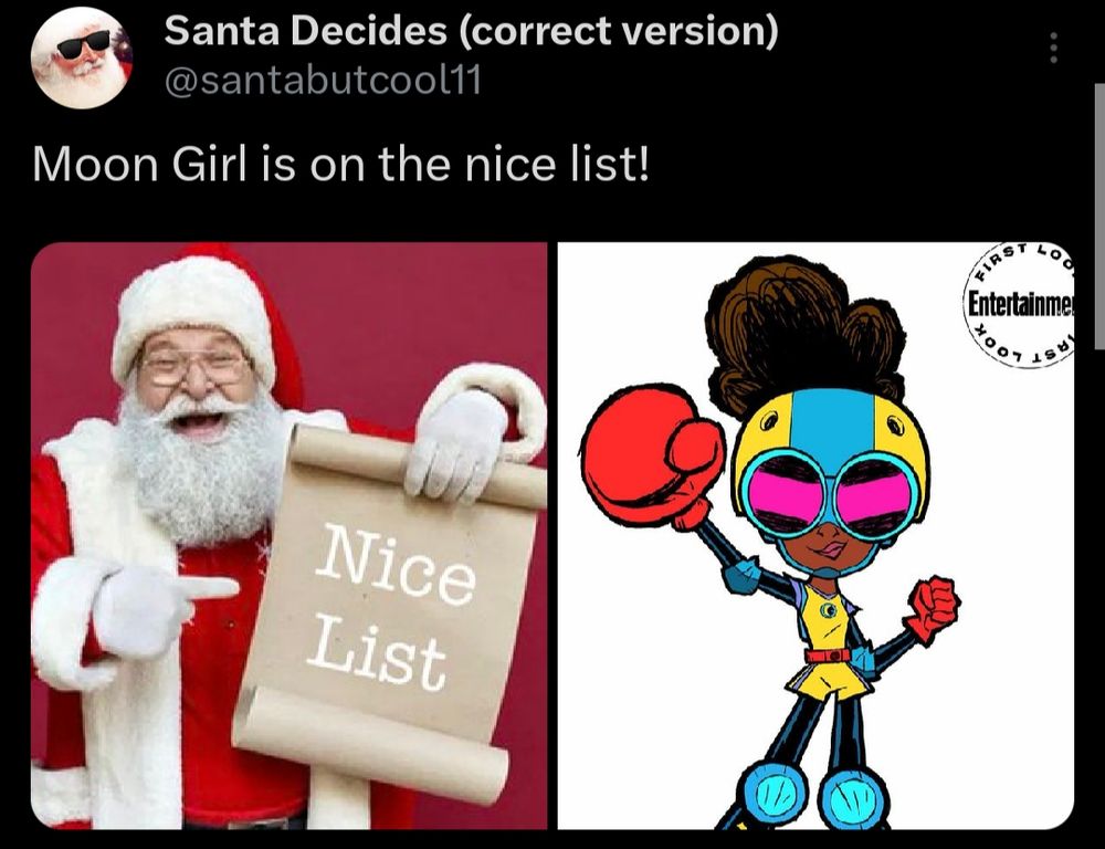 Santa Decides that Moon Girl is on the nice list.