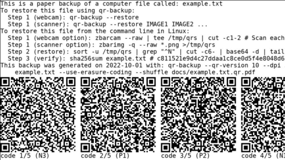 Back Up Your Data On Paper With Lots Of QR Codes