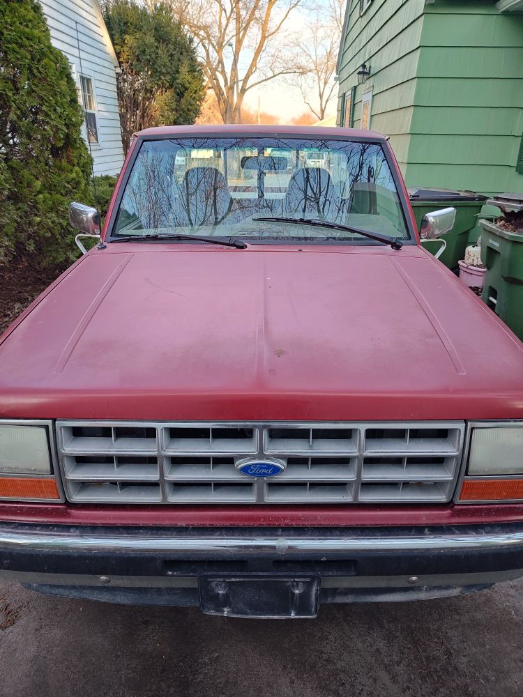 Red 1991 Ford ranger front view