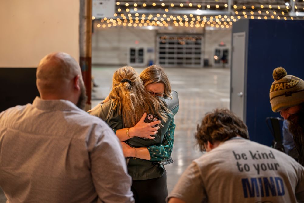 Emma hugs her campaign manager moments after her race was called.