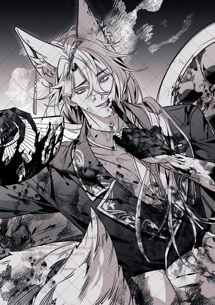 SKEB Style: Blood & Deranged (Sketch) commission for @/amesical_ at VGen