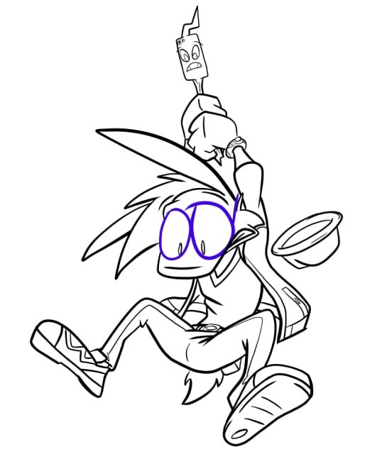 Line work on top of the previous sketch layer almost identical but with smoother lines