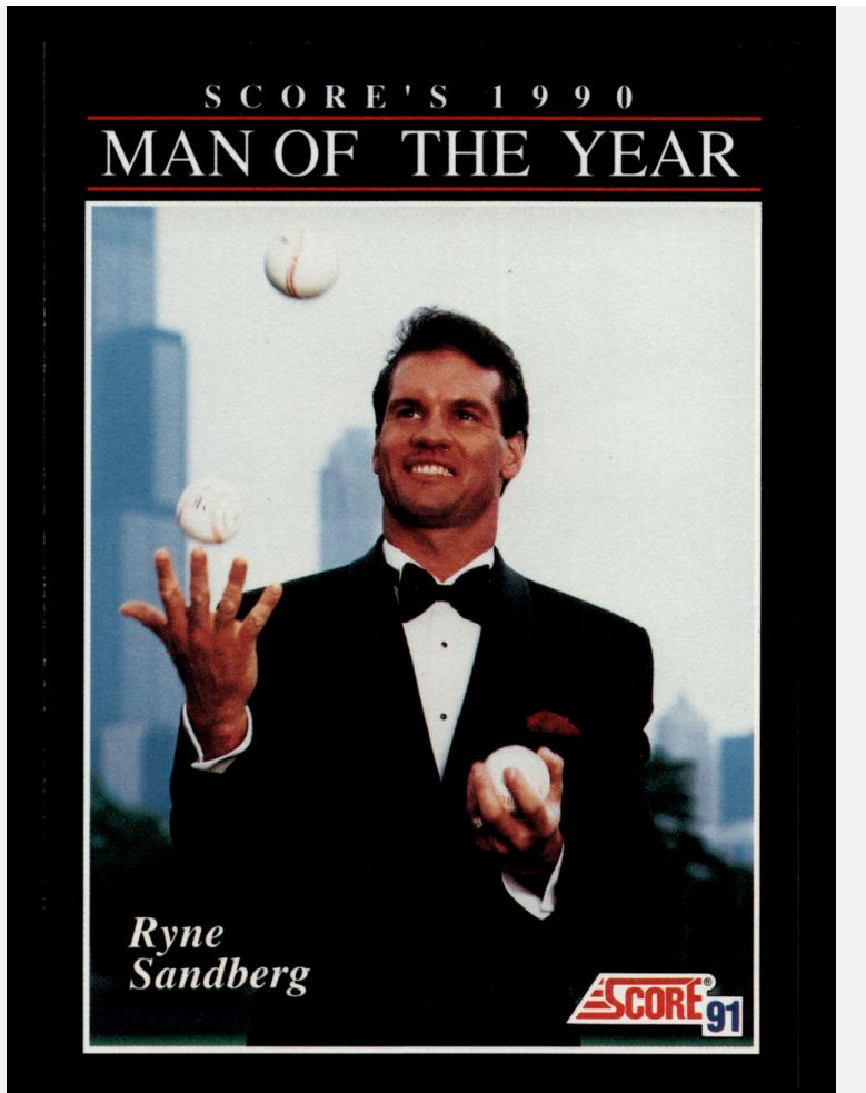 Ryne Sandberg 1990 Score card